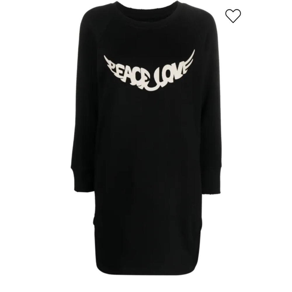 Zadig & Voltaire Black and White Logo Sweatshirt Diaz peace &Love